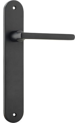 Iver Baltimore Solid Brass Door Lever on Oval Backplate | Passage Lever Set Only | 7 Finishes - Matt Black