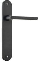 Iver Baltimore Solid Brass Door Lever on Oval Backplate | Passage Lever Set Only | 7 Finishes - Matt Black