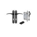 Iver Oxford Solid Brass Door Lever on Oval Backplate | Entrance Kit (Key/Key) | 4 Finishes - Matt Black