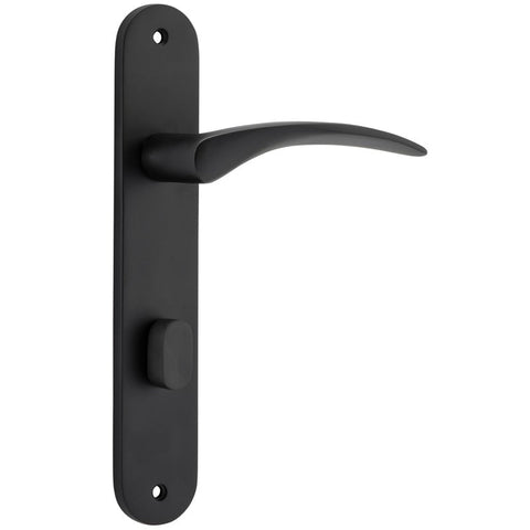 Iver Oxford Solid Brass Door Lever on Oval Backplate | Privacy Lever Set Only | 4 Finishes - Matt Black