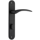 Iver Oxford Solid Brass Door Lever on Oval Backplate | Privacy Lever Set Only | 4 Finishes - Matt Black