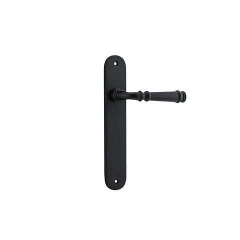 Iver Verona Solid Brass Door Lever on Oval Backplate | Passage Lever Set Only | 9 Finishes - Matt Black