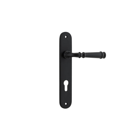 Iver Verona Solid Brass Door Lever on Oval Backplate | Entrance Lever Set Only | 9 Finishes - Matt Black