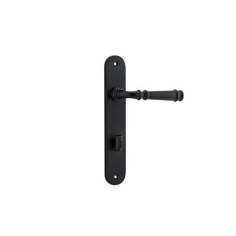 Iver Verona Solid Brass Door Lever on Oval Backplate | Privacy Lever Set Only | 9 Finishes - Matt Black