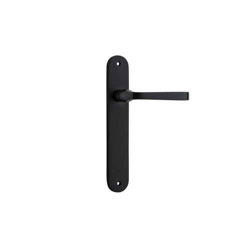 Iver Annecy Solid Brass Door Lever on Oval Backplate | Passage Lever Set Only | 9 Finishes - Matt Black