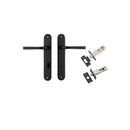 Iver Annecy Solid Brass Door Lever on Oval Backplate | Separate Privacy Kit | 9 Finishes - Matt Black