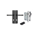IVER Verona Door Lever Handle On Stepped Backplate | Entrance Kit (Key/Key) | 9 Finishes - Matt Black