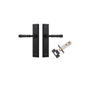 IVER Verona Door Lever Handle On Stepped Backplate | Passage Kit | 9 Finishes - Matt Black