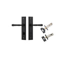IVER Verona Door Lever Handle On Stepped Backplate | Separate Privacy Kit | 9 Finishes - Matt Black