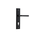 IVER Annecy Door Lever Handle On Stepped Backplate | Entrance Lever Set Only | 9 Finishes - Matt Black