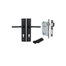IVER Annecy Door Lever Handle On Stepped Backplate | Entrance Kit (Key/Thumb) | 9 Finishes - Matt Black