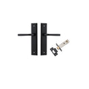 IVER Annecy Door Lever Handle On Stepped Backplate | Passage Kit | 9 Finishes - Matt Black