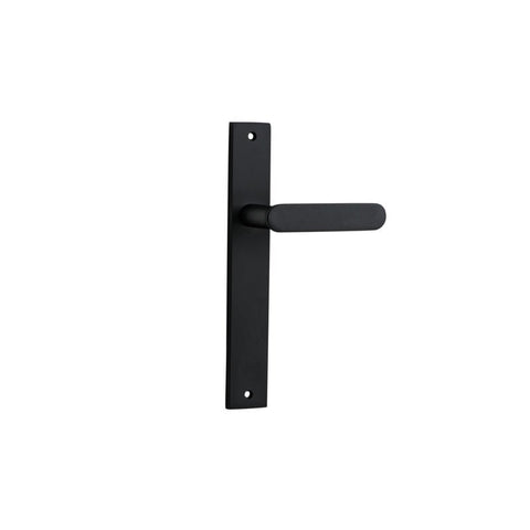 IVER Bronte Door Lever Handle On Rectangular Backplate | Passage Lever Set Only | 7 Finishes - Matt Black