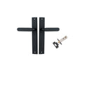 IVER Bronte Door Lever Handle On Rectangular Backplate | Passage Kit | 7 Finishes - Matt Black