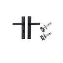 IVER Bronte Door Lever Handle On Rectangular Backplate | Separate Privacy Kit | 7 Finishes - Matt Black
