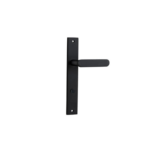 IVER Bronte Door Lever Handle On Rectangular Backplate | Privacy Lever Set Only | 7 Finishes - Matt Black