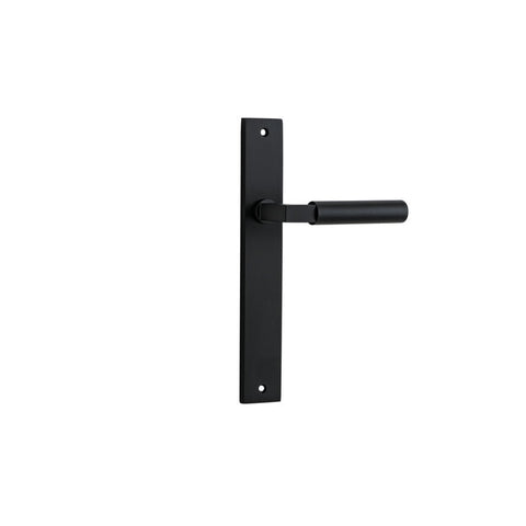 IVER Berlin Door Lever Handle On Rectangular Backplate | Passage Lever Set Only | 7 Finishes - Matt Black