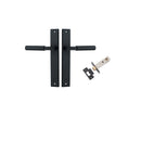IVER Berlin Door Lever Handle On Rectangular Backplate | Passage Kit | 7 Finishes - Matt Black
