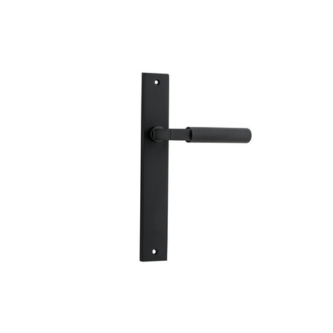 IVER Brunswick Door Lever Handle On Rectangular Backplate | Passage Lever Set Only | 6 Finishes - Matt Black
