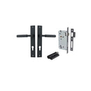 IVER Brunswick Door Lever Handle On Rectangular Backplate | Entrance Kit (Key/Key) | 6 Finishes - Matt Black