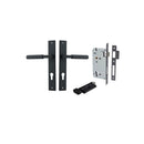 IVER Brunswick Door Lever Handle On Rectangular Backplate | Entrance Kit (Key/Thumb) | 6 Finishes - Matt Black