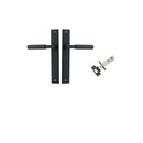 IVER Brunswick Door Lever Handle On Rectangular Backplate | Passage Kit | 6 Finishes - Matt Black