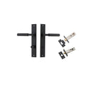IVER Brunswick Door Lever Handle On Rectangular Backplate | Separate Privacy Kit | 6 Finishes - Matt Black