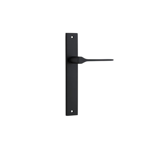 IVER Como Door Lever Handle On Rectangular Backplate | Passage Lever Set Only | 7 Finishes - Matt Black