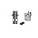 IVER Como Door Lever Handle On Rectangular Backplate | Entrance Kit (Key/Key) | 7 Finishes - Matt Black