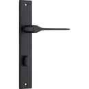 IVER Como Door Lever Handle On Rectangular Backplate | Privacy Lever Set Only | 7 Finishes - Matt Black