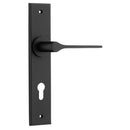 IVER Como Door Lever Handle On Chamfered Backplate | Entrance Lever Set Only | 7 Finishes - Matt Black
