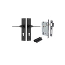IVER Como Door Lever Handle On Chamfered Backplate | Entrance Kit (Key/Key) | 7 Finishes - Matt Black