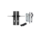IVER Como Door Lever Handle On Chamfered Backplate | Entrance Kit (Key/Thumb) | 7 Finishes - Matt Black
