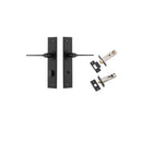 IVER Como Door Lever Handle On Chamfered Backplate | Separate Privacy Kit | 7 Finishes - Matt Black