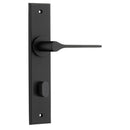 IVER Como Door Lever Handle On Chamfered Backplate | Privacy Lever Set Only | 7 Finishes - Matt Black