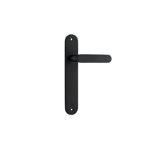 Iver Bronte Solid Brass Door Lever on Oval Backplate | Passage Lever Set Only | 7 Finishes - Matt Black