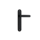 Iver Bronte Solid Brass Door Lever on Oval Backplate | Passage Lever Set Only | 7 Finishes - Matt Black