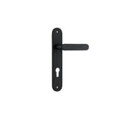 Iver Bronte Solid Brass Door Lever on Oval Backplate | Entrance Lever Set Only | 7 Finishes - Matt Black
