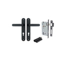 Iver Bronte Solid Brass Door Lever on Oval Backplate | Entrance Kit (Key/Key) | 7 Finishes - Matt Black