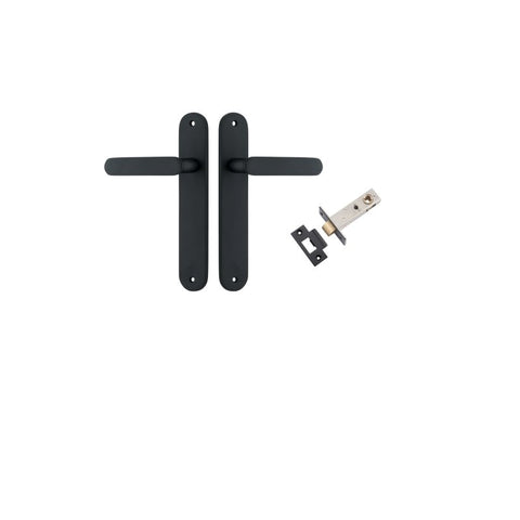 Iver Bronte Door Lever Handle On Oval Backplate - primehardware