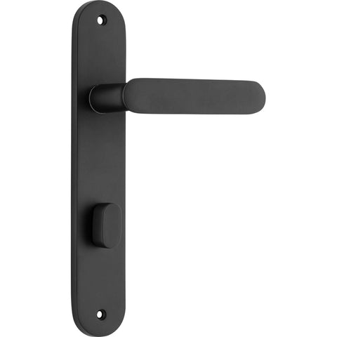 Iver Bronte Solid Brass Door Lever on Oval Backplate | Privacy Lever Set Only | 7 Finishes - Matt Black