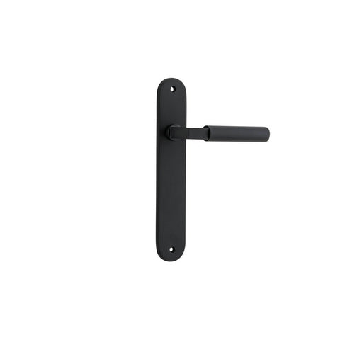 Iver Berlin Solid Brass Door Lever on Oval Backplate | Passage Lever Set Only | 7 Finishes - Matt Black