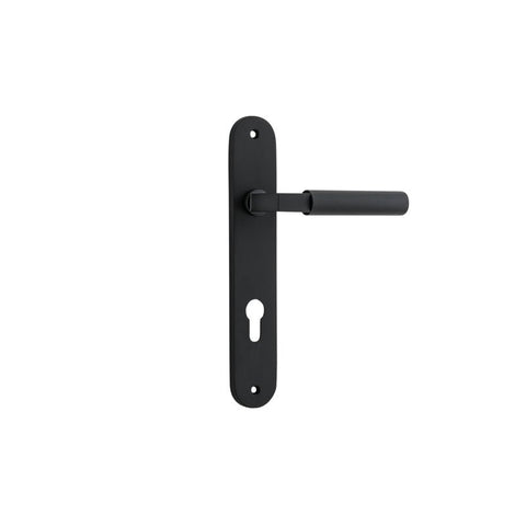 Iver Berlin Solid Brass Door Lever on Oval Backplate | Entrance Lever Set Only | 7 Finishes - Matt Black