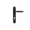Iver Berlin Solid Brass Door Lever on Oval Backplate | Entrance Lever Set Only | 7 Finishes - Matt Black