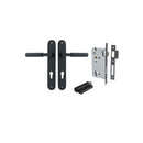 Iver Berlin Solid Brass Door Lever on Oval Backplate | Entrance Kit (Key/Key) | 7 Finishes - Matt Black
