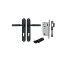 Iver Berlin Solid Brass Door Lever on Oval Backplate | Entrance Kit (Key/Thumb) | 7 Finishes - Matt Black