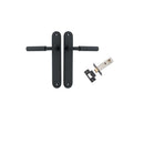 Iver Berlin Solid Brass Door Lever on Oval Backplate | Passage Kit | 7 Finishes - Matt Black