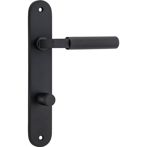 Iver Berlin Solid Brass Door Lever on Oval Backplate | Privacy Lever Set Only | 7 Finishes - Matt Black