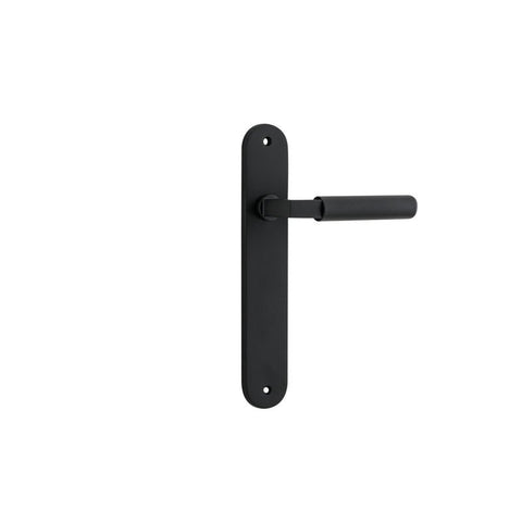 Iver Brunswick Solid Brass Door Lever on Oval Backplate | Passage Lever Set Only | 6 Finishes - Matt Black