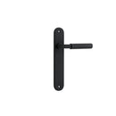 Iver Brunswick Solid Brass Door Lever on Oval Backplate | Passage Lever Set Only | 6 Finishes - Matt Black